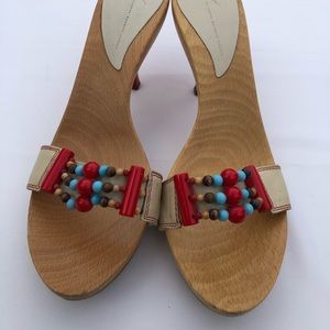 Giuseppe Zanotti Design Rare Wooden Kitten Heels